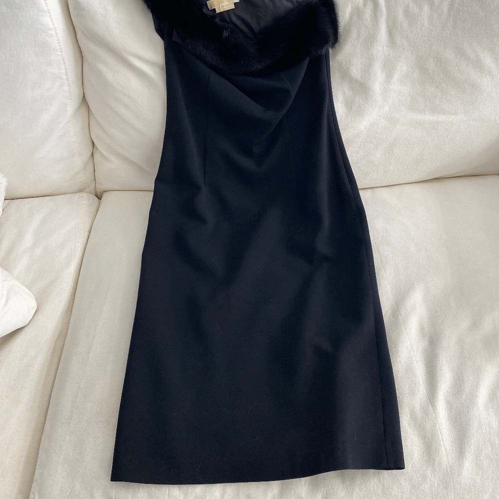 Mink collar dress